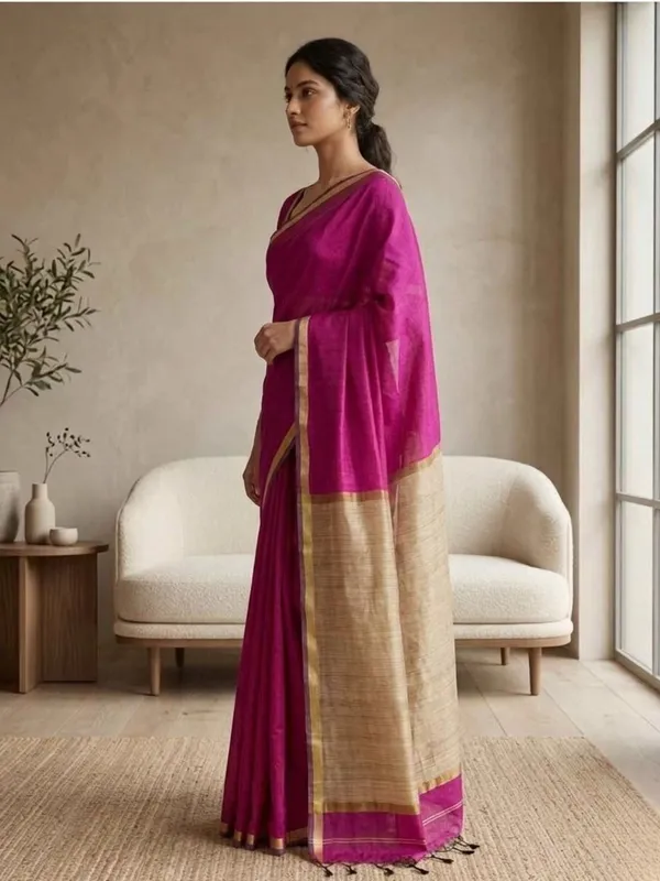Purple_Wine_color_Handloom_Cotton_Silk_Saree_with_Ghicha_Pallu.