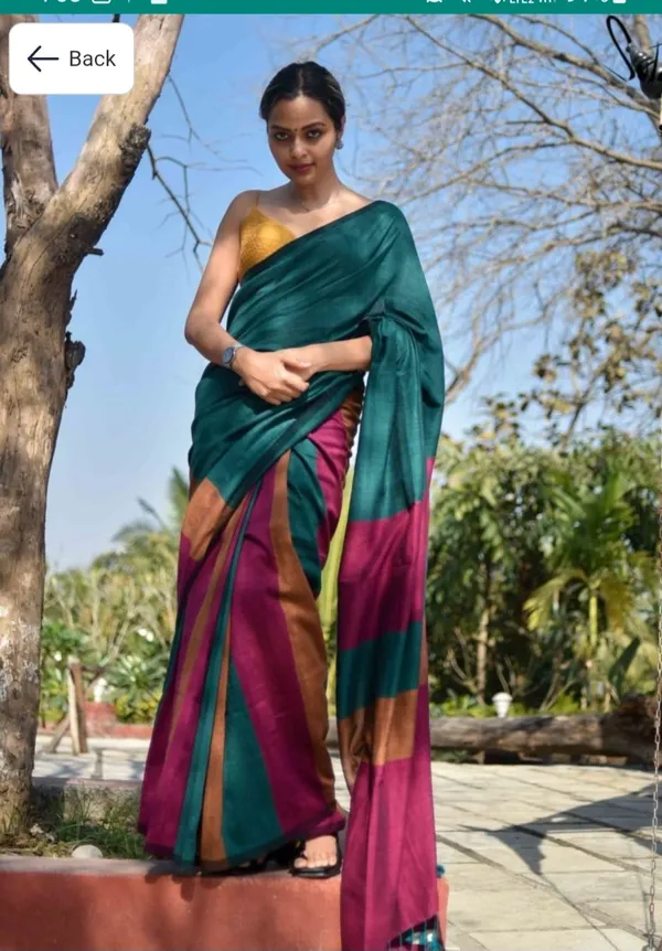 Purple,_Beige,_Dark_Green_color_Mul_Cotton_Saree_with_Contrast_Tassels.__