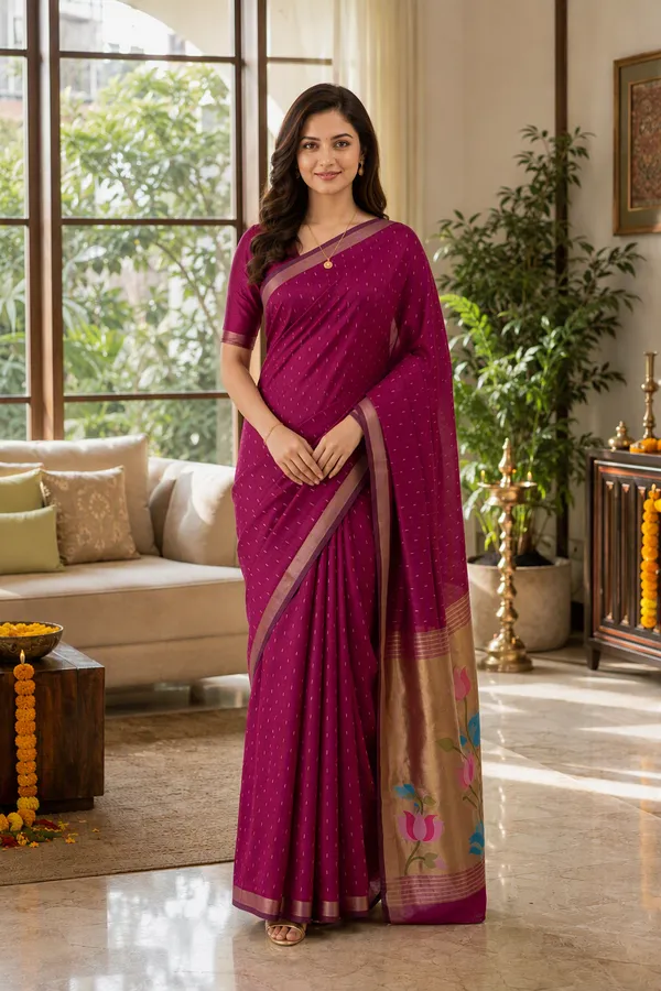 Bright_Maroon_color_Paithani_Pallu__Saree