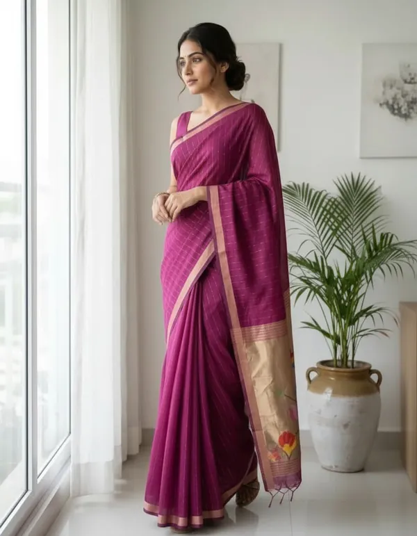 Bright_Maroon_color_Paithani_Pallu__Saree