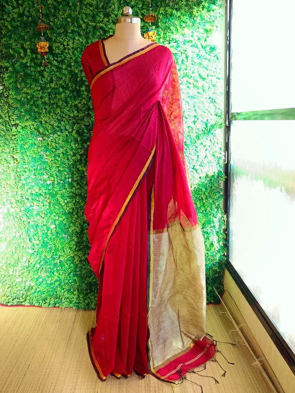 Reddish_color_Handloom_Cotton_Saree
