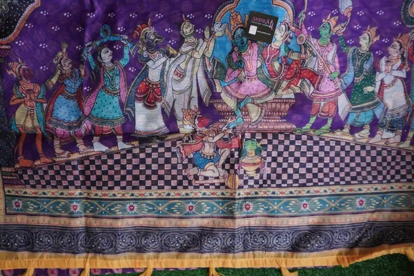 Royal_purple_color_Kalamkari_Printed_Saree