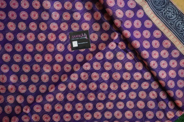 Royal_purple_color_Kalamkari_Printed_Saree