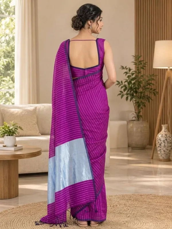 Wine_color_Handloom_Bengal_Cotton_Saree