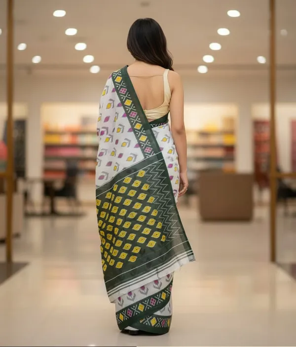 White_Pure_Cotton_Printed_Mulmul_Saree_For_Women