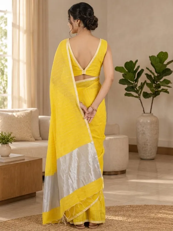 Yellow_color_Handloom_Bengal_Cotton_Saree