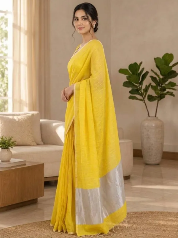 Yellow_color_Handloom_Bengal_Cotton_Saree