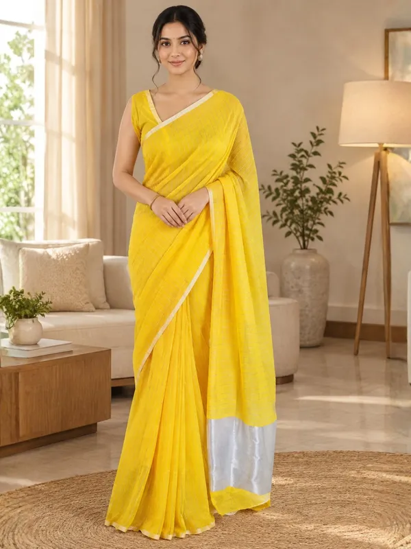 Yellow_color_Handloom_Bengal_Cotton_Saree