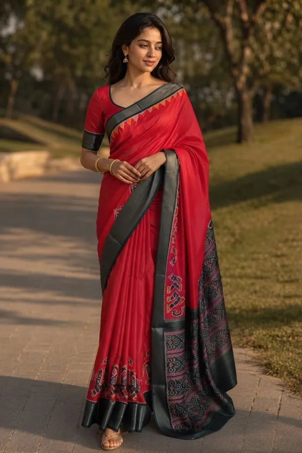 Red_color_Digital_Print_Dolla_Silk_Saree