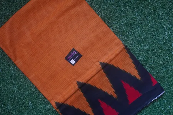 Golden_colour_Temple_Border_Light_Weight_Printed_Mul_Cotton_Saree_for_Women
