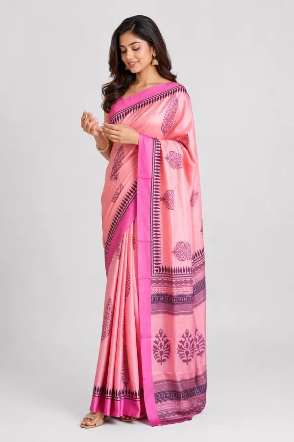 Pink_Tussar_Silk_Beautiful_Print_Saree_For_Women
