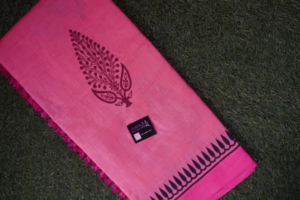 Pink_Tussar_Silk_Beautiful_Print_Saree_For_Women