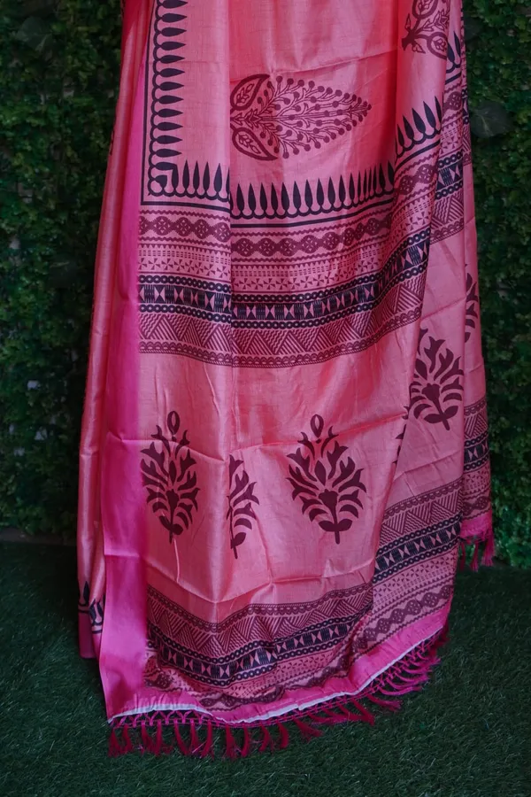 Pink_Tussar_Silk_Beautiful_Print_Saree_For_Women