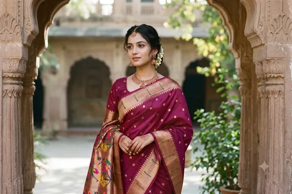 Maroon_color_Beautiful_Paithani_Silk_Saree_for_Women