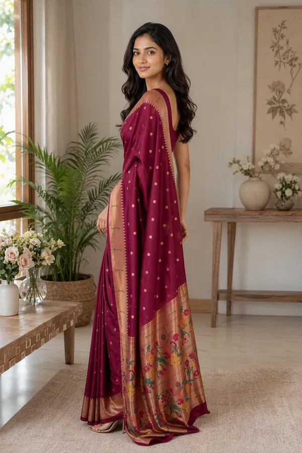 Maroon_color_Beautiful_Paithani_Silk_Saree_for_Women