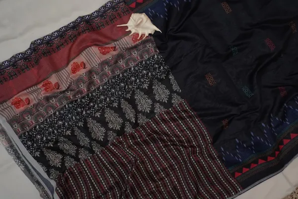 Navy_Blue_Chanderi_Cotton_Printed_Saree_