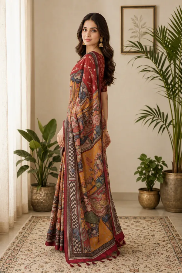 A_Vivid_color_Kalamkari_Kalamkari_Printed_Saree