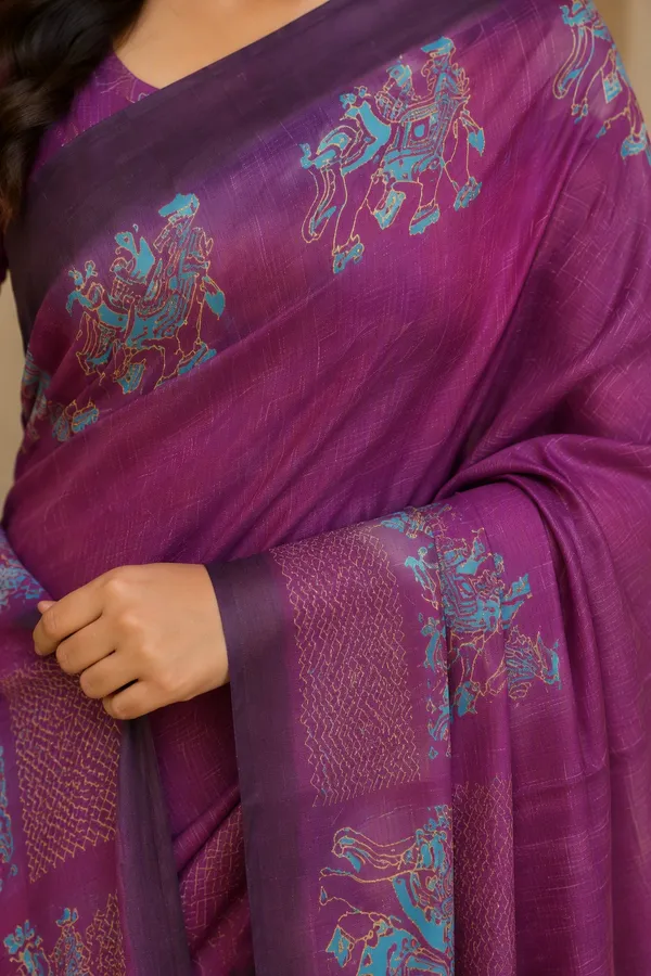 Purple_color_Tusshar_Silk_Beautiful_Printed_Saree
