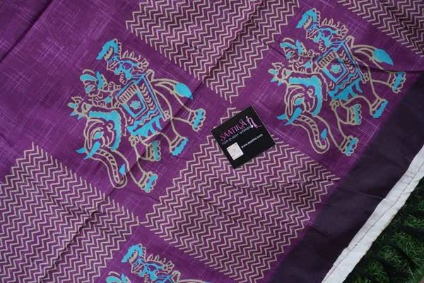 Purple_color_Tusshar_Silk_Beautiful_Printed_Saree