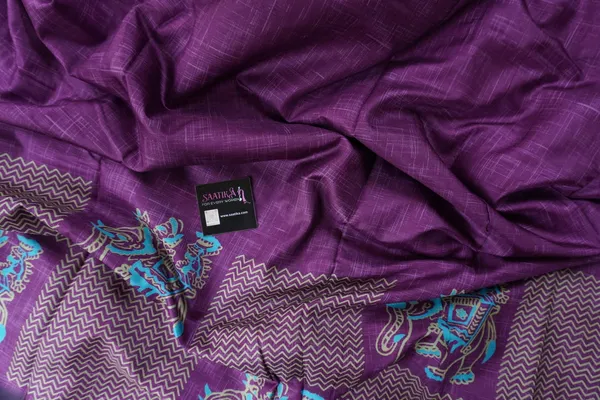 Purple_color_Tusshar_Silk_Beautiful_Printed_Saree