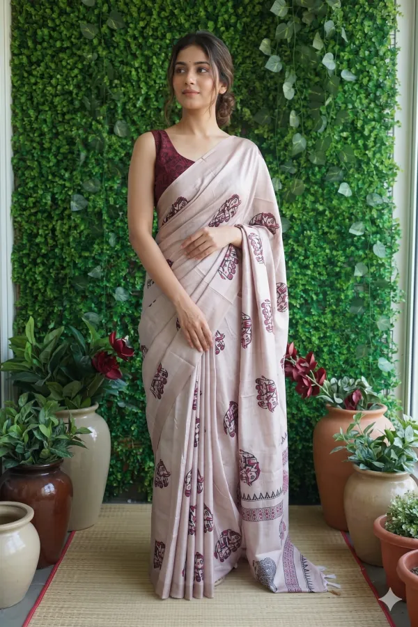 Beautiful_Hathi_Print_Tussar_Silk_Saree