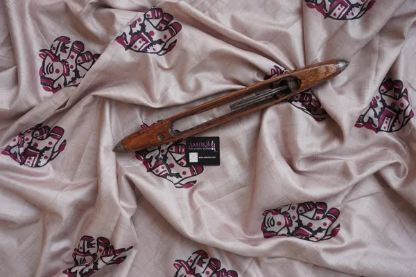 Beautiful_Hathi_Print_Tussar_Silk_Saree