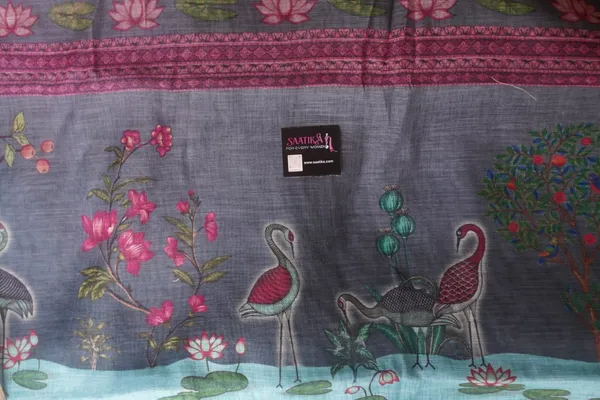 Grey_color_Cotton_Pichwai_Design_Printed_Casual_Light_Weight_Saree_for_Women