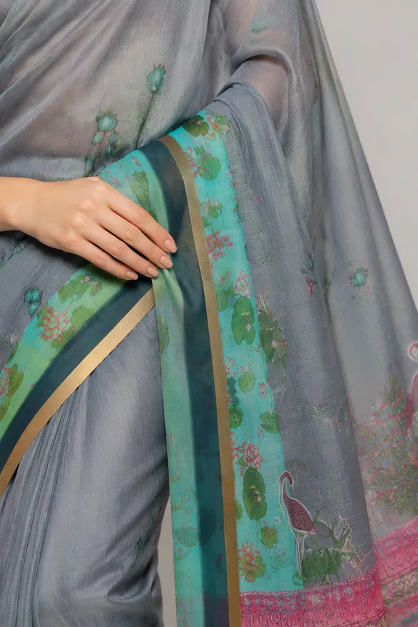 Grey_color_Cotton_Pichwai_Design_Printed_Casual_Light_Weight_Saree_for_Women
