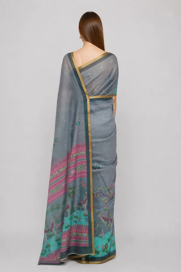 Grey_color_Cotton_Pichwai_Design_Printed_Casual_Light_Weight_Saree_for_Women