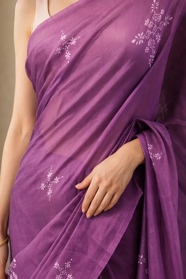 Violet_color_Printed_Chanderi_Cotton_Saree