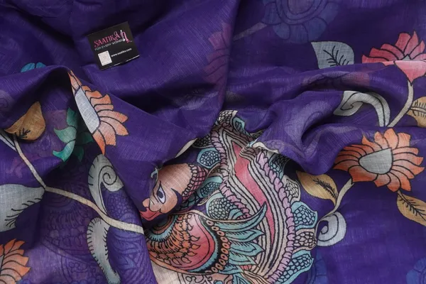 Thanjavur_Painting_Design_Printed_Violet_Colour_Cotton_Casual_Light_Weight_Saree_for_Women