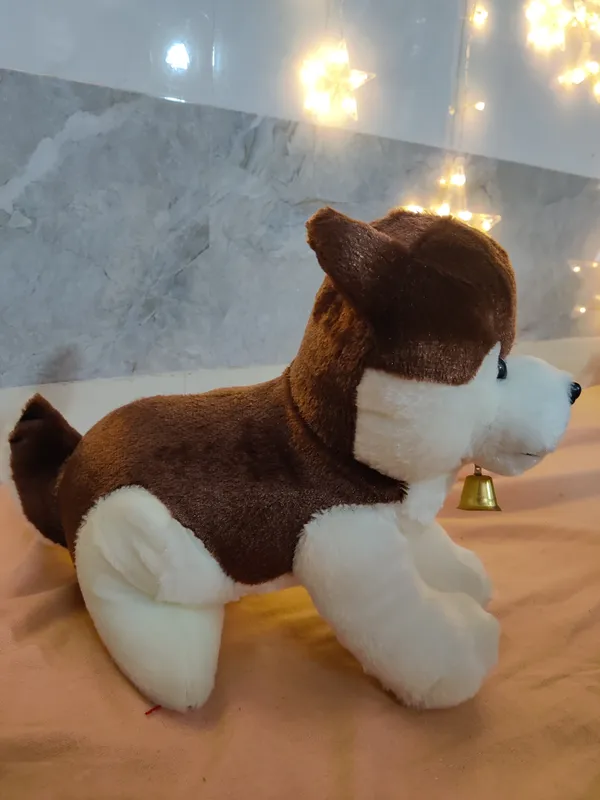 Brown_Husky_Dog_Fur_Plush_Toy