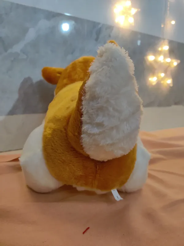 Golden_and_White_Husky_Dog_Fur_Plush_Toy