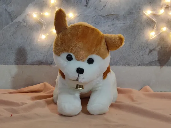 Golden_and_White_Husky_Dog_Fur_Plush_Toy