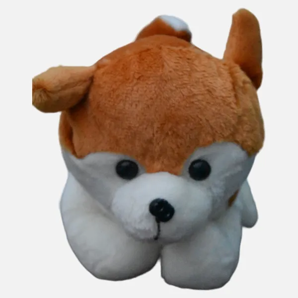 Golden_and_White_Husky_Dog_Fur_Plush_Toy