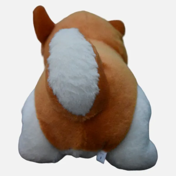 Golden_and_White_Husky_Dog_Fur_Plush_Toy