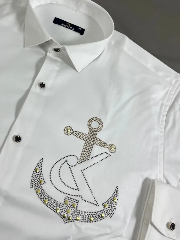 White_Cotton_Slim_Fit_Shirt_For_Men