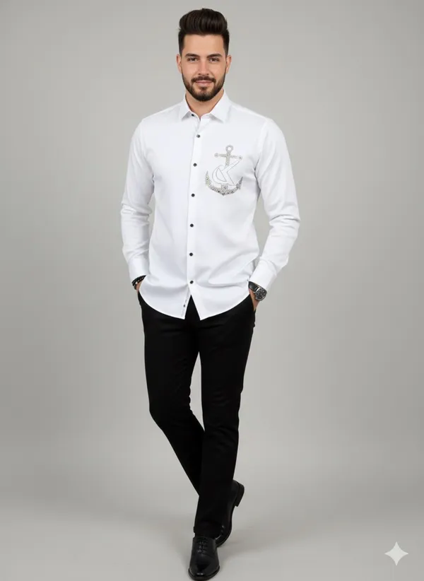 White_Cotton_Slim_Fit_Shirt_For_Men