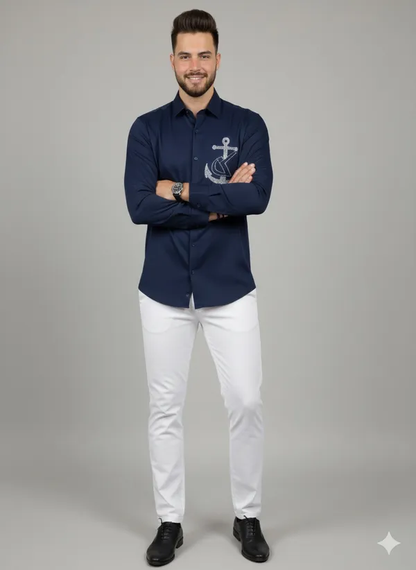 Blue_Cotton_Slim_Fit_Shirt_For_Men