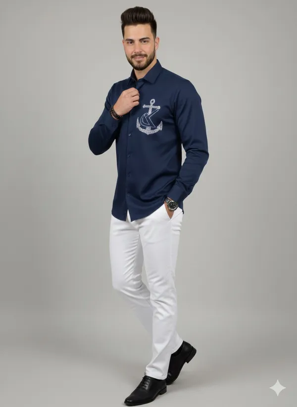 Blue_Cotton_Slim_Fit_Shirt_For_Men