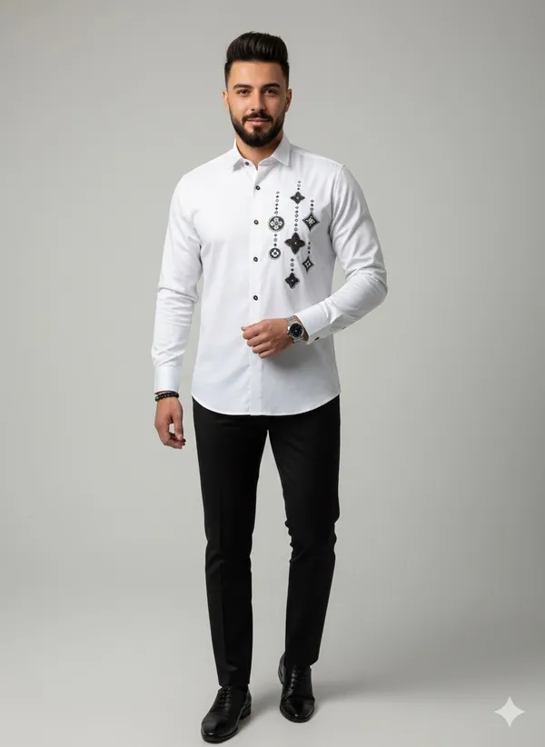 White_Cotton_Slim_Fit_Shirt_For_Men