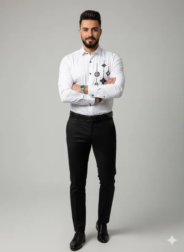 White_Cotton_Slim_Fit_Shirt_For_Men