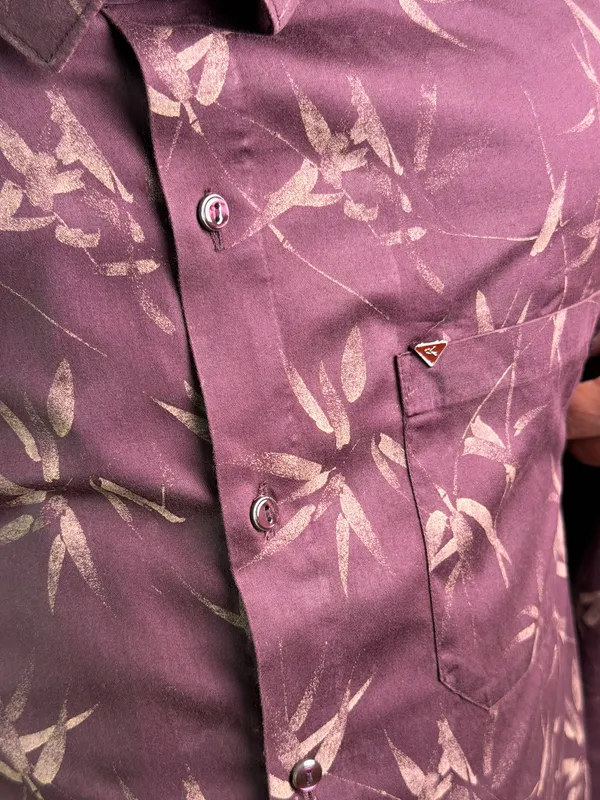 KENTO_CLUB_Premium_Maroon_Printed_Men’s_Shirt_|_Stylish_Leaf_Pattern_Casual_&_Party_Wear_Shirt