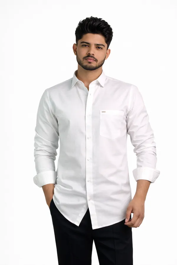 Men’s_White_Textured_Cotton_Shirt_|_Premium_Solid_Formal_&_Casual_Shirt_for_Men