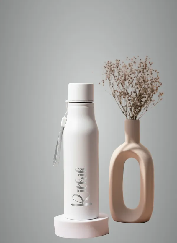White_Stainless_Steel_Sports_Bottle_With_Loop_For_Unisex