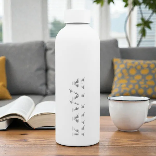 White_Stainless_Steel_Rubber_Coated_Flask_Bottle_For_Unisex