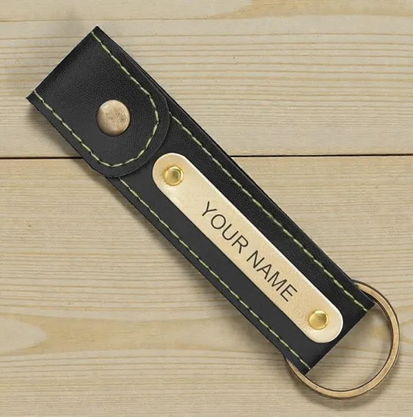 Black_Leather_Leather_Key_Chain_Pack_Of_2_For_Unisex