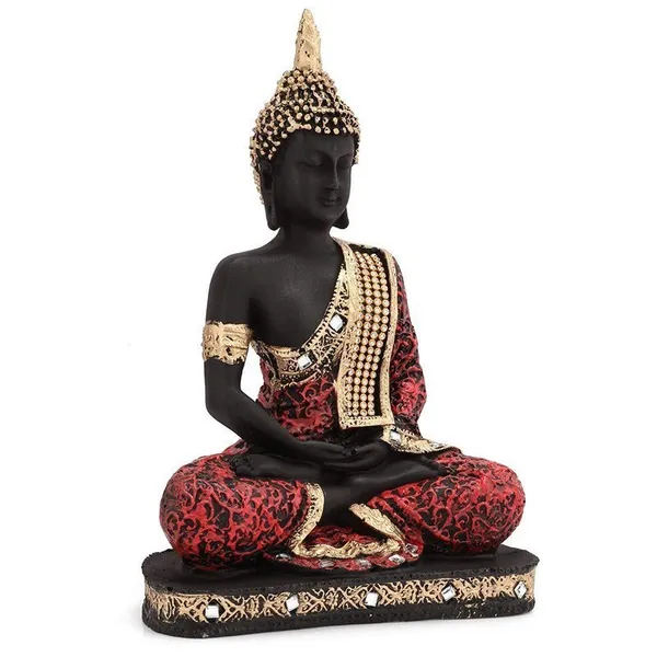 Elegant_Resin_Seated_Buddha_Statue,_Black_&_Red_with_Gold_Accents,_Meditating_Zen_Figurine_for_Home_Decor,_Gifting