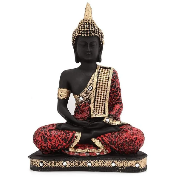 Elegant_Resin_Seated_Buddha_Statue,_Black_&_Red_with_Gold_Accents,_Meditating_Zen_Figurine_for_Home_Decor,_Gifting