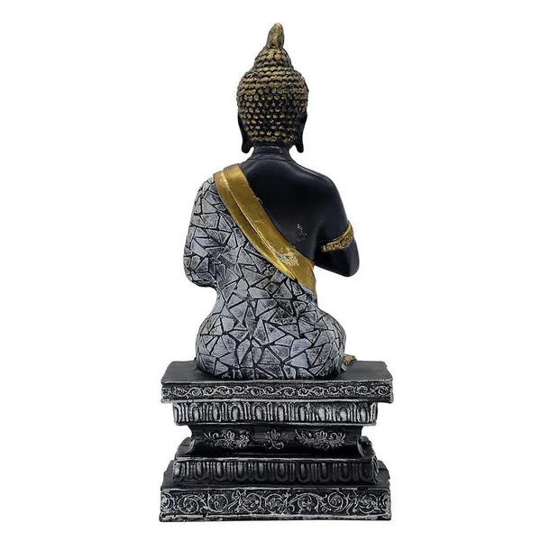 Buddha_Sculpture_Home_Decor,_Black_and_Gold_Mosaic_Design,_26.7_cm_x_12.7_cm,Resin_Mindfulness_Figurine_in_Black_&_Gold,_Meditation_Statue_for_Living_Room,_Desk_&_Spiritual_Gift